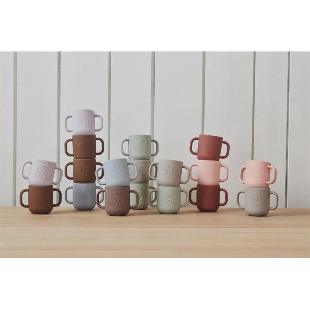 OYOY Mini - Kappu Trinkbecher 2er Set, Clay/Pale Mint, Silikon