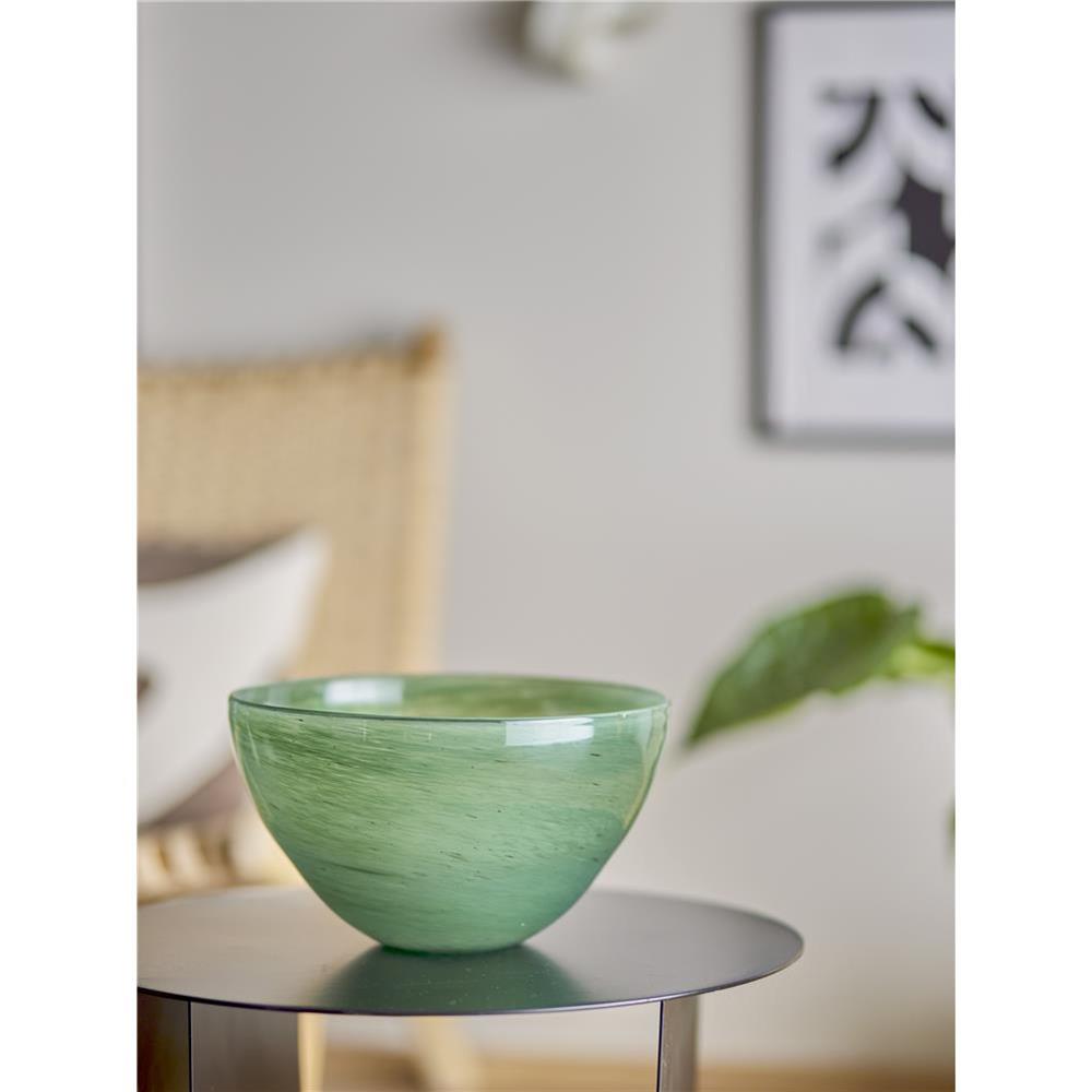 Bloomingville Esmaralda Schale in Grün, 25x14,5 cm, aus Glas
