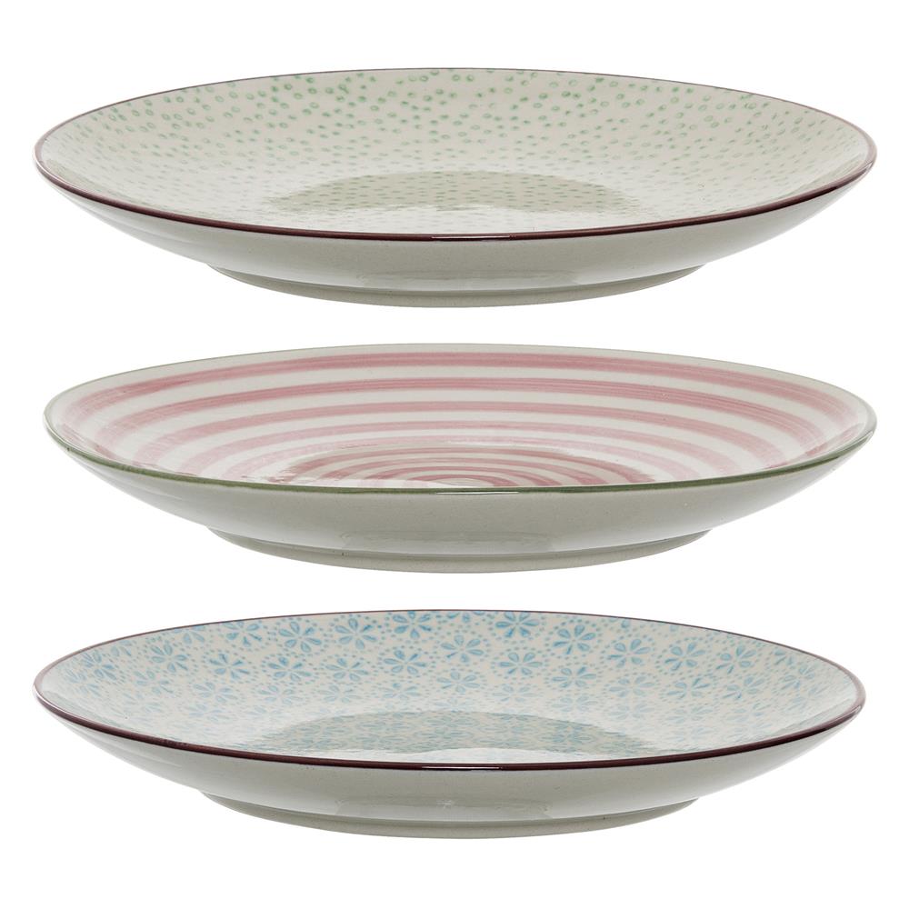 Bloomingville Patrizia Teller, 3er Set, 20cm, Steingut, dänisches Design