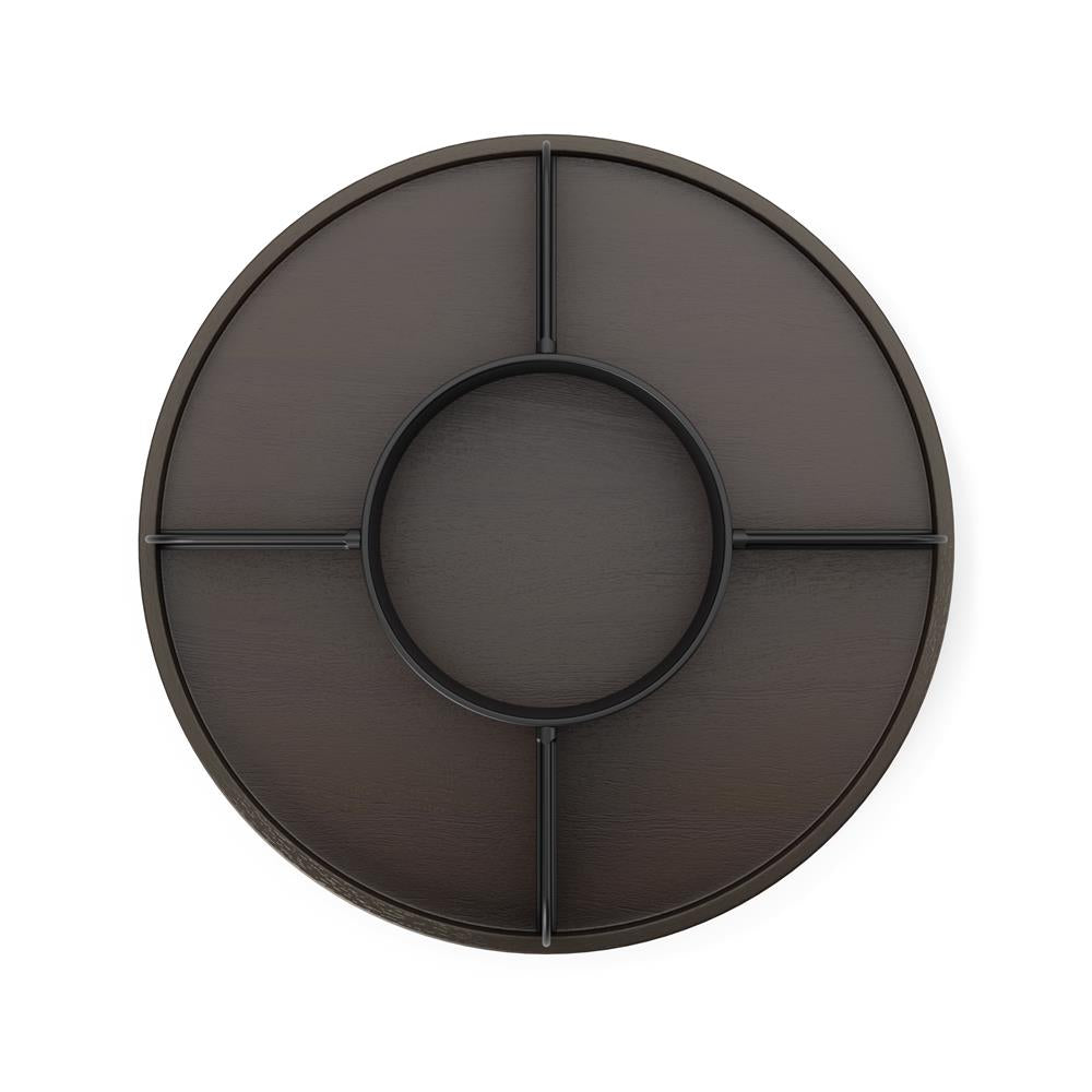 Umbra Bellwood Drehbarer Organizer, Lazy Susan Drehteller in Schwarz/Walnuss