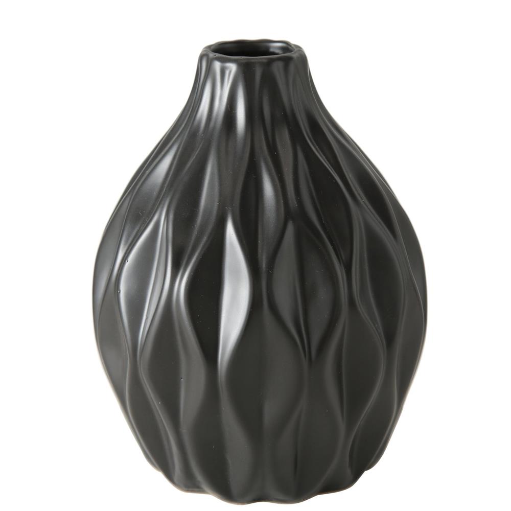 BOLTZE Vase Zalina 4er Set Schwarz Keramik Blumenvasen Dekovasen Skandinavisches Design