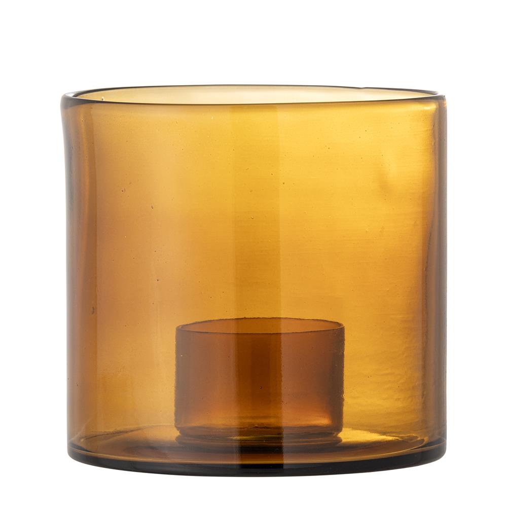 Bloomingville Kahlah Kerzenhalter – Braun, aus recyceltem Glas für stimmungsvolle Deko