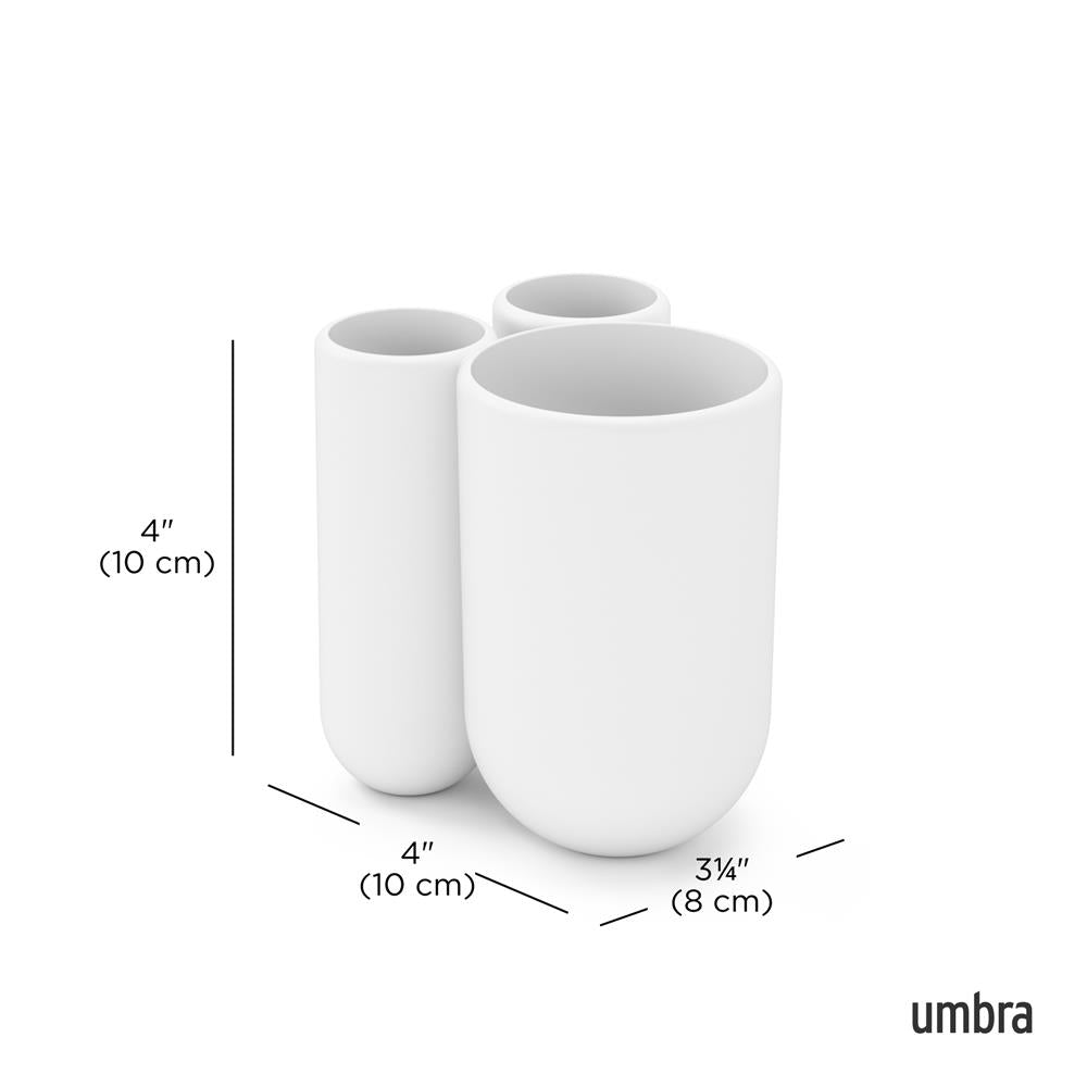 Umbra Touch Zahnputzbecher, Zahnbürstenhalter und Becher für Make-Up, in Weiß