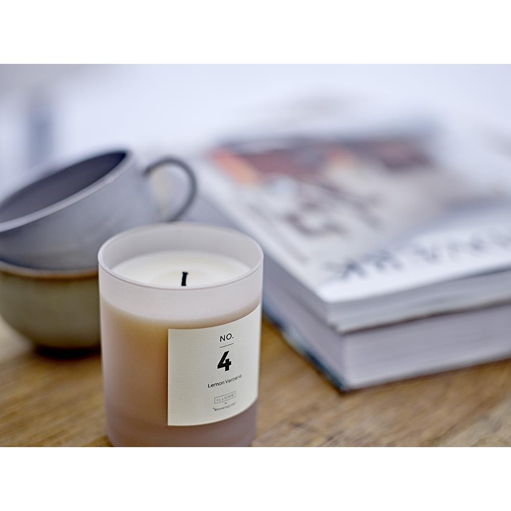Bloomingville NO. 4 - Lemon Verbena Duftkerze, Natur, Natürliches Wachs, 210 G. - 50 Hour - Gift box - D8xH10 cm