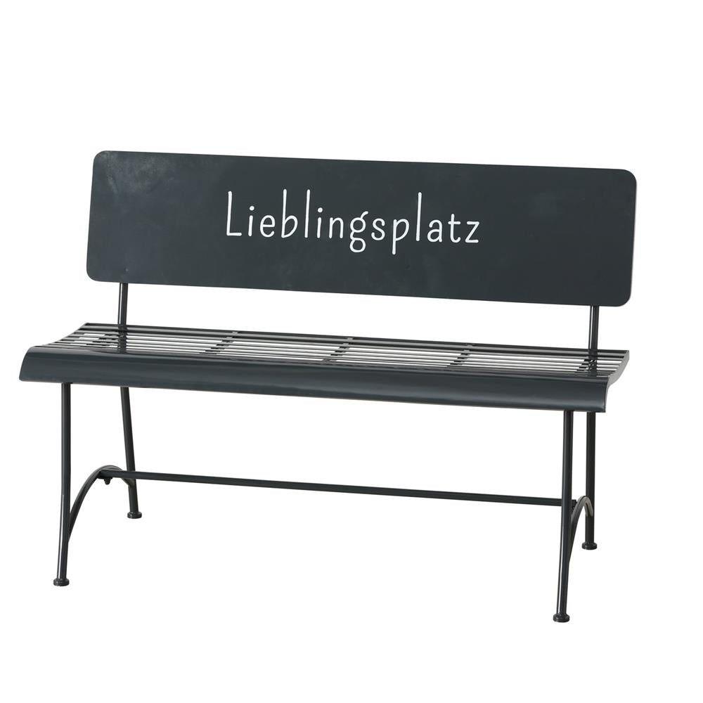 BOLTZE Bank Lieblingsplatz Metall Dunkelgrau 115 x 55 x 80 cm Outdoor