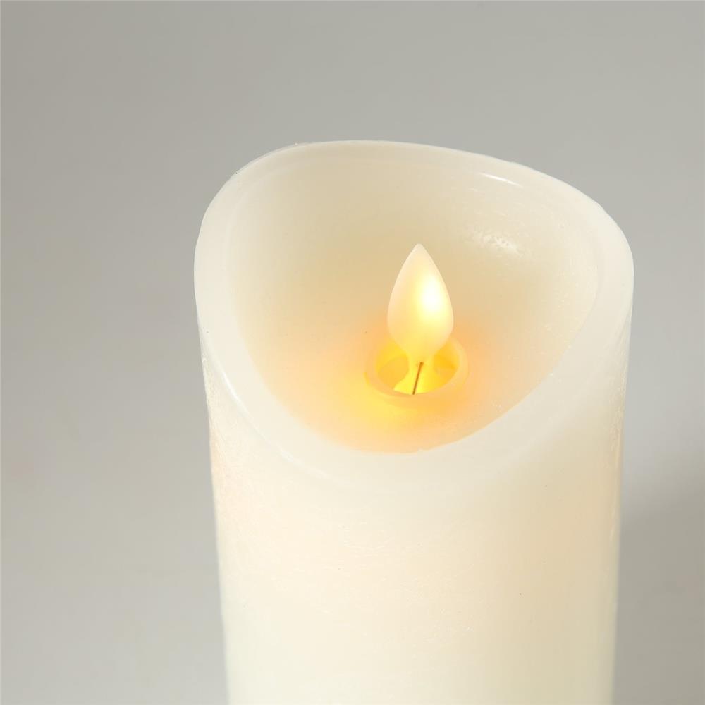 BOLTZE LED-Kerze Bino 15cm in Cremeweiß aus Wachs batteriebetrieben