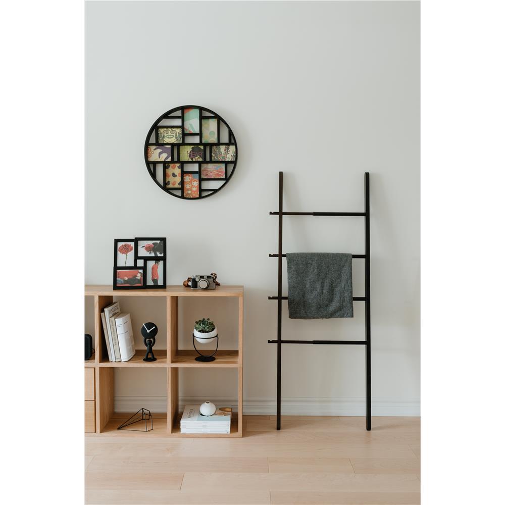 Umbra Luna Bilderrahmen Collage für 9 Fotos Schwarz Runde Fotowand für neun 10 x 15 cm Bilder Fotos