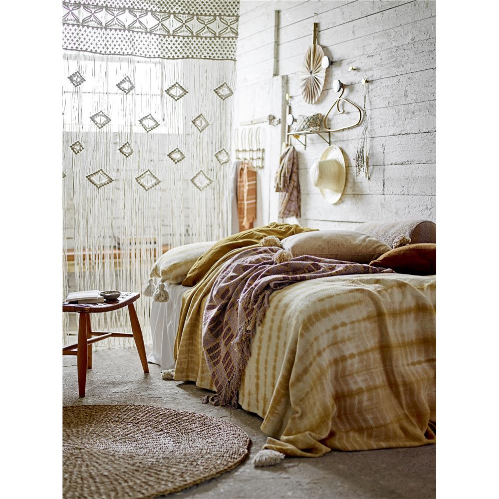 Bloomingville Katrín Kissen Recycelte Baumwolle Braun Streifen 20 x 55 cm