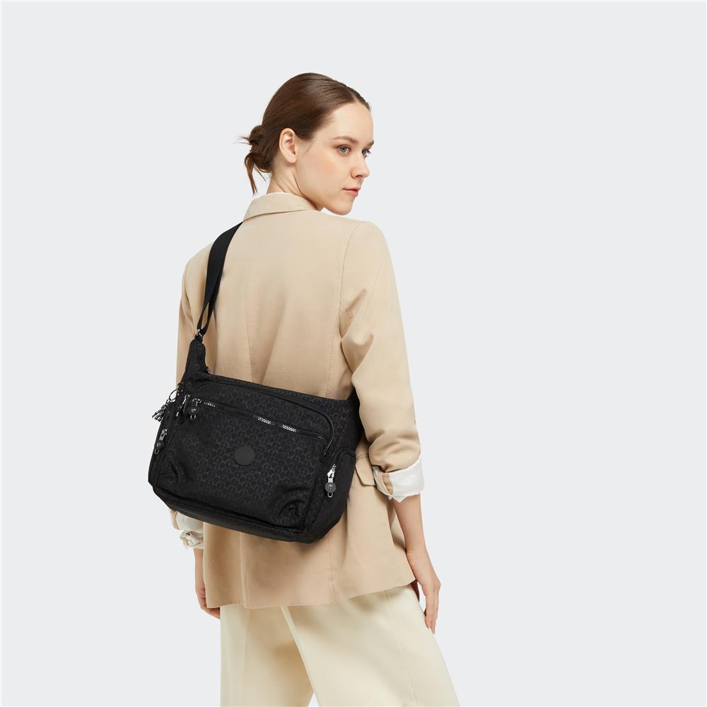 Kipling GABBIE Mittelgroße crossbody Tasche mit verstellbarem Schulterriemen Signature Emb