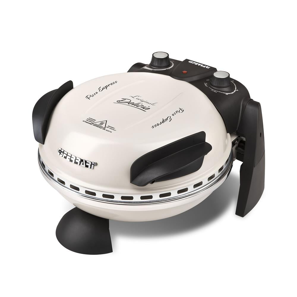 G3Ferrari elektrischer Pizzaofen Delizia Pizzamaker 1200 W für Pizza Ø 31cm icy cream Pizzamaker mit feuerfestem Naturstein beige Limitierte Edition