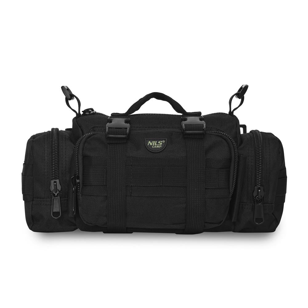NILS CAMP Hüfttasche XL 5L in Schwarz - taktische Gürteltasche für Outdoor, Alltag & EDC