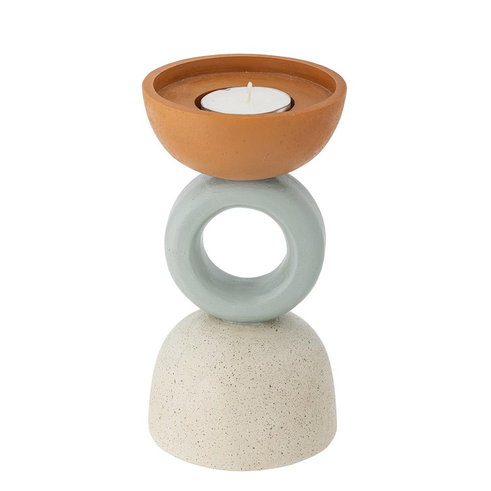 Bloomingville Loretta Teelichthalter, Orange, Polyresin – grafisches Design für dein Zuhause