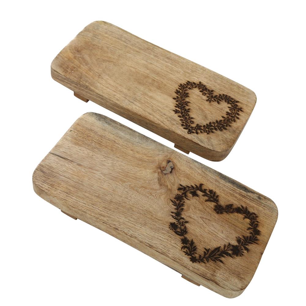 BOLTZE Schneidebrett Berta mit Herz-Motiv Küchenbrett aus Holz | 1 Stück zufällige Variante