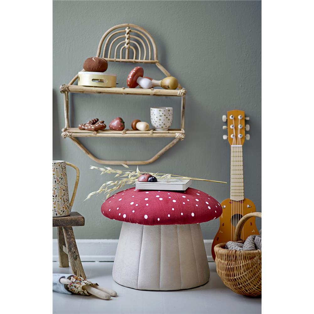 Bloomingville MINI Lue Hocker Pilz Rot 37x30 cm Polyester Kinderzimmer Puff Sitzhocker dänisches Design