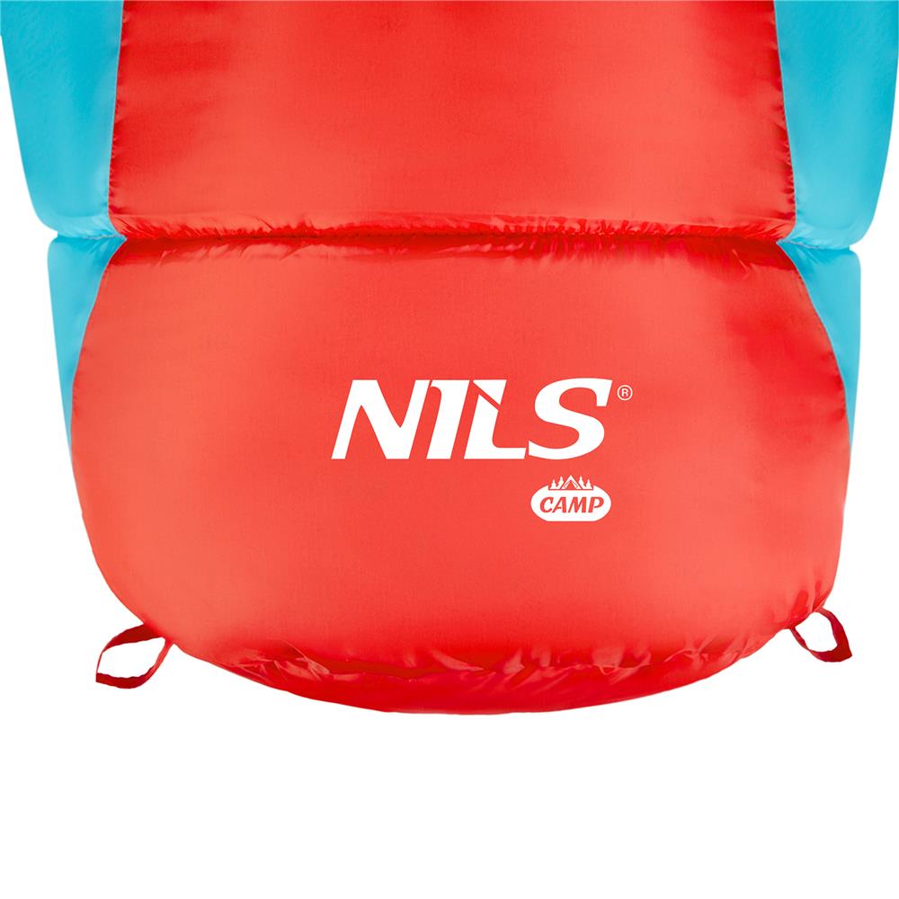NILS CAMP Schlafsack Rot-Blau - Mumienschlafsack für Camping, Trekking & Outdoor