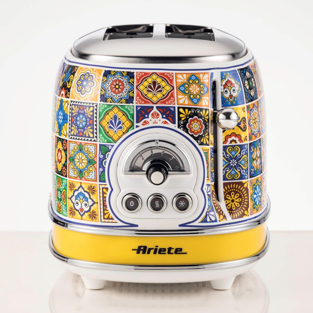 Ariete Positano Toaster, Mediterranes Design, 2-Scheiben-Toaster mit 6 Bräunungsstufen