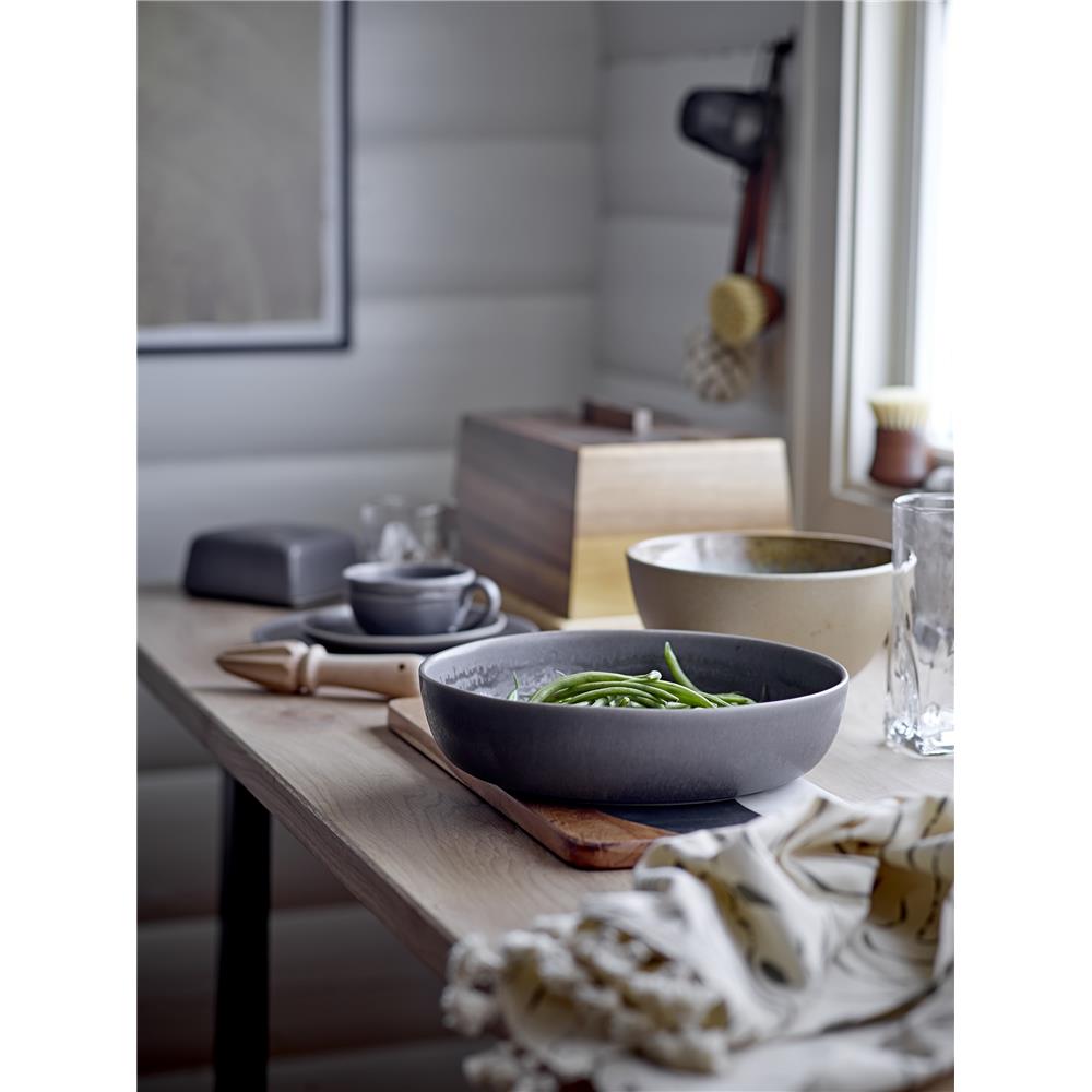 Bloomingville Raben Butterdose mit Deckel Grau Steingut Butterbox Butterkästchen dänisches Design