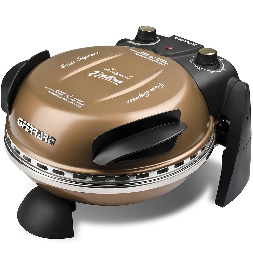 G3Ferrari elektrischer Pizzaofen Delizia 1200 W für Pizza Ø 31cm kupfer Pizzamaker mit feuerfestem Naturstein