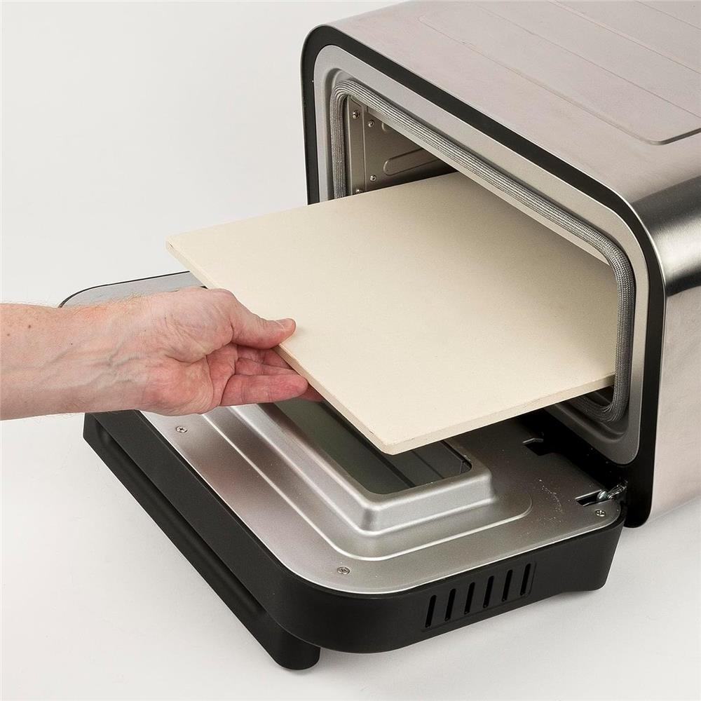 G3Ferrari Pizzaofen Pizza Pro silber elektrischer Pizzaofen Pizzamaker bis 450°C Display Schamottsein Selbstreinigungsprogramm