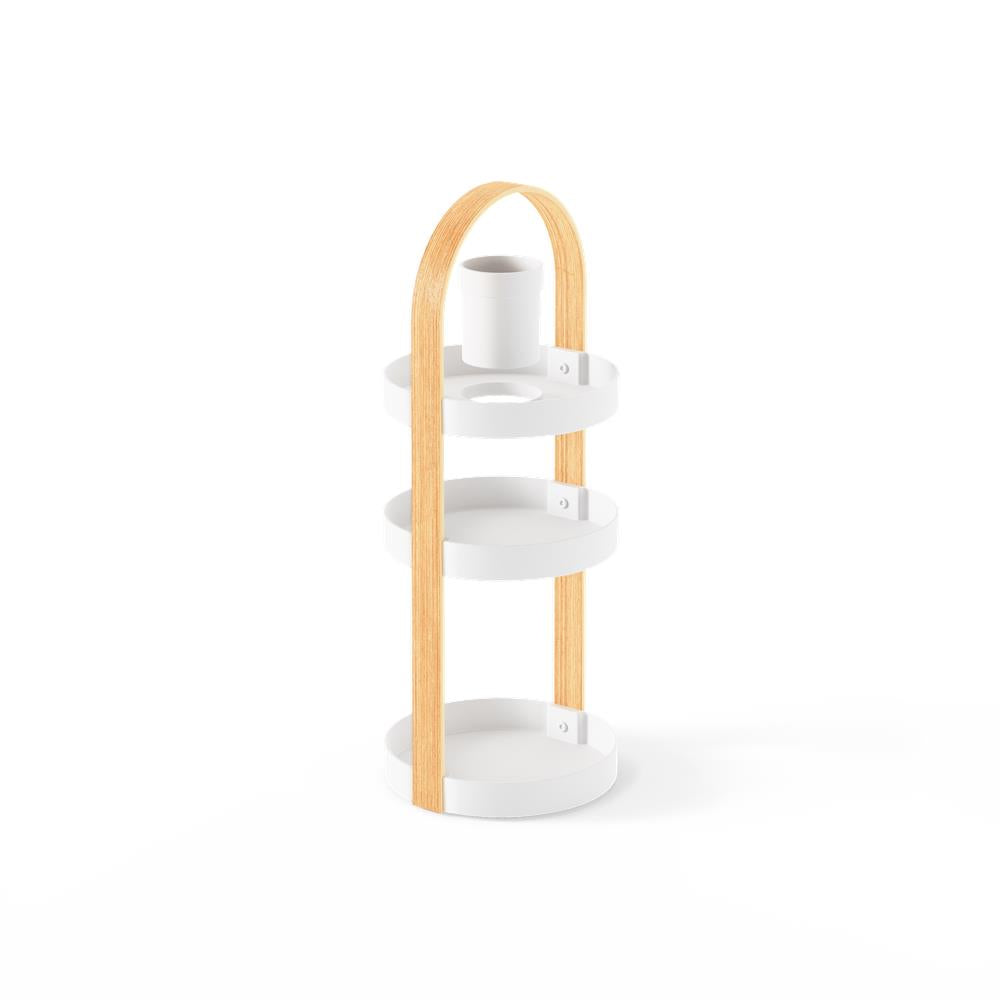 Umbra Bellwood 3-stufiger Kosmetik/Makeup Organizer in Weiß/Natur