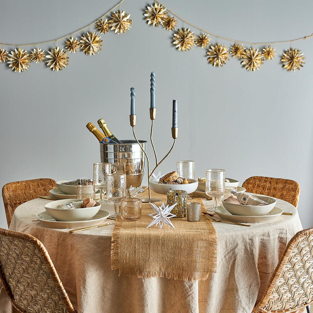 Bloomingville Lorine Kerzenhalter aus Metall – 3-flammig Gold 42 cm