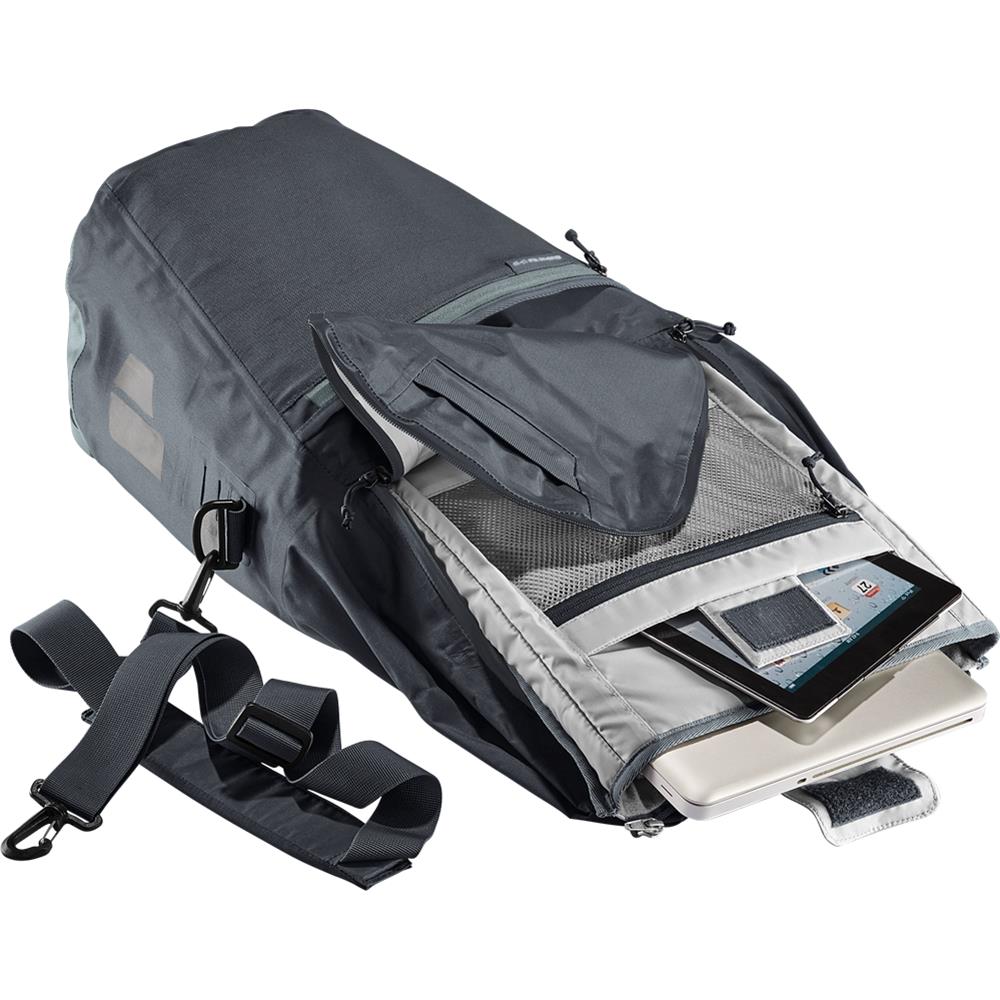 deuter Mainhattan, Fahrradtasche, graphite-shale (grau), 17L+10L, mit Bagfix-Halterung und Laptopfach