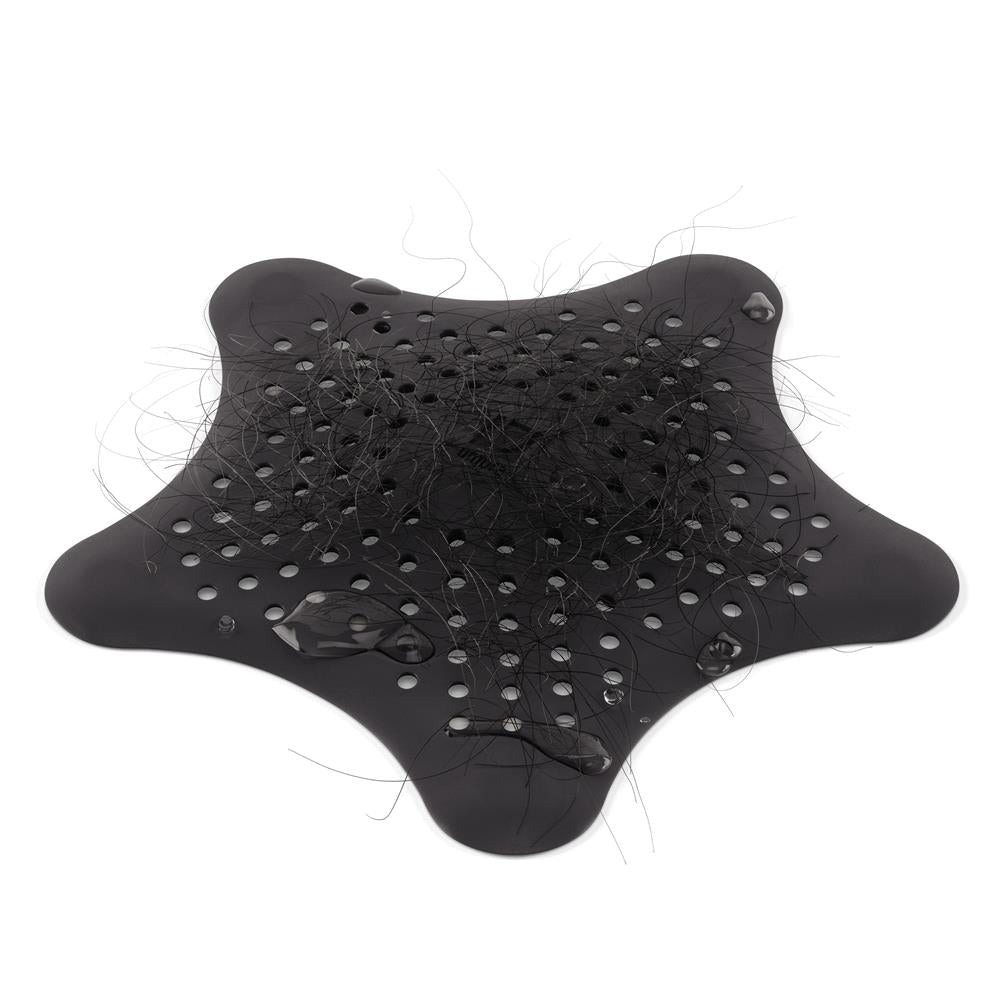 Umbra Starfish Abfluss Haarfänger mit Saugnäpfen, Silikon Abflusssieb, in Schwarz