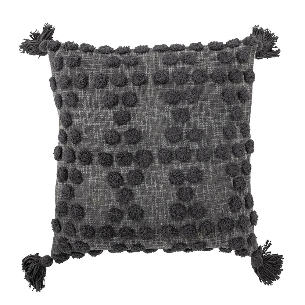 Bloomingville Adiva Kissen mit Quasten Grau Baumwolle Dekokissen Zierkissen Sofakissen dänisches Design
