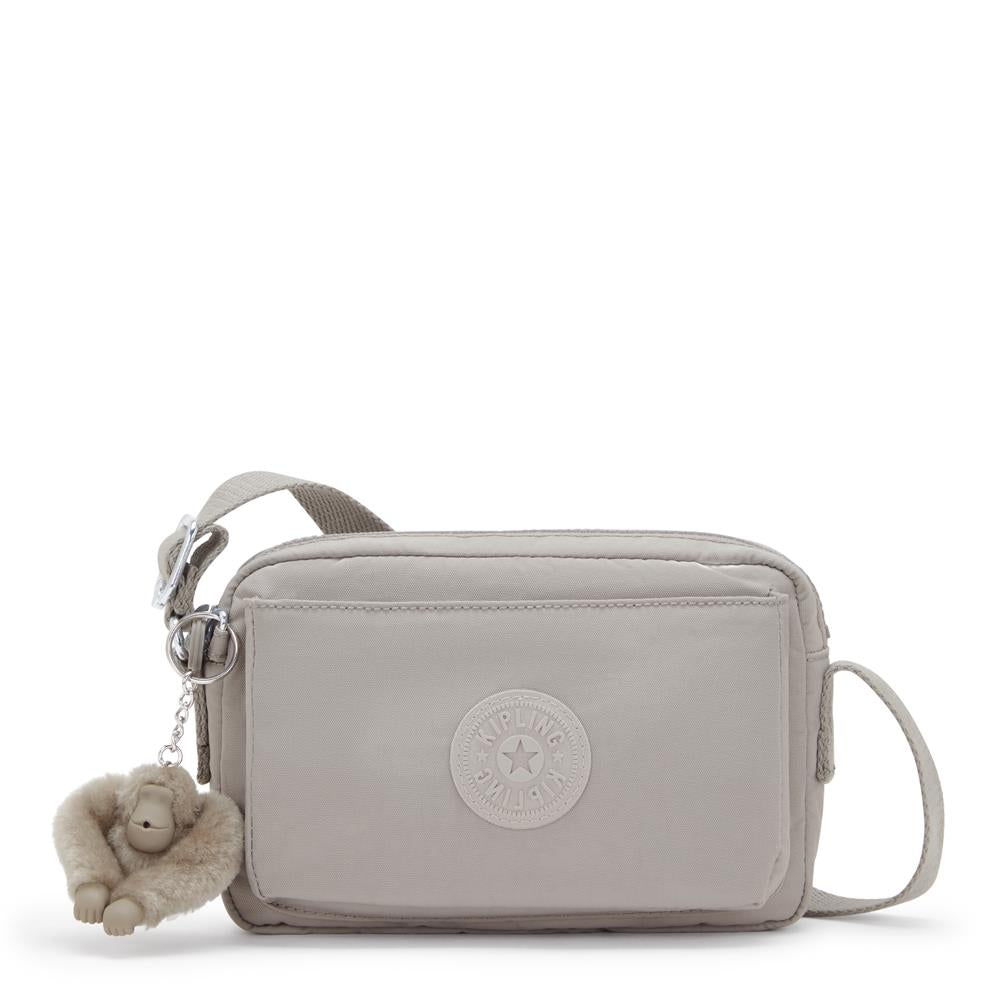 Kipling ABANU S, Kleine Umhängetasche, Grey Gris (grau), Schultertasche mit verstellbarem Schultergurt