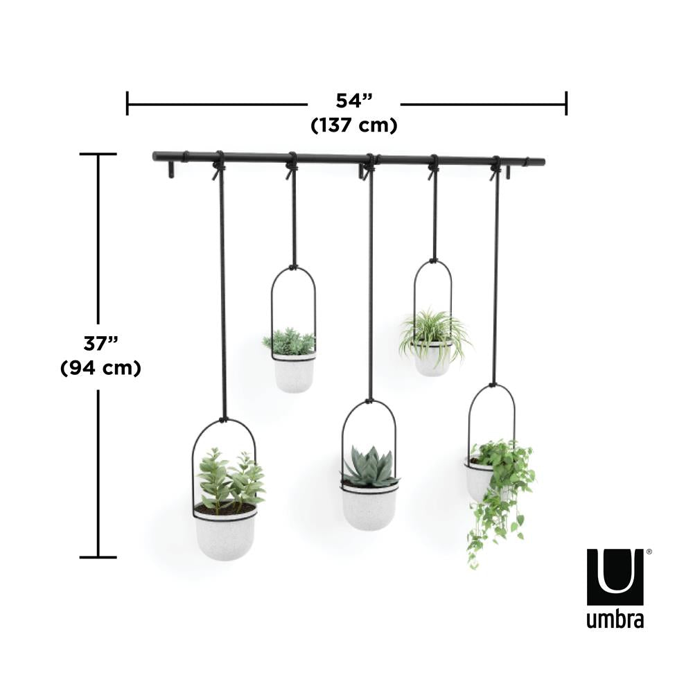 Umbra Triflora 5 Hängeblumentopf Weiß Stahl Blumenampel Wandvase
