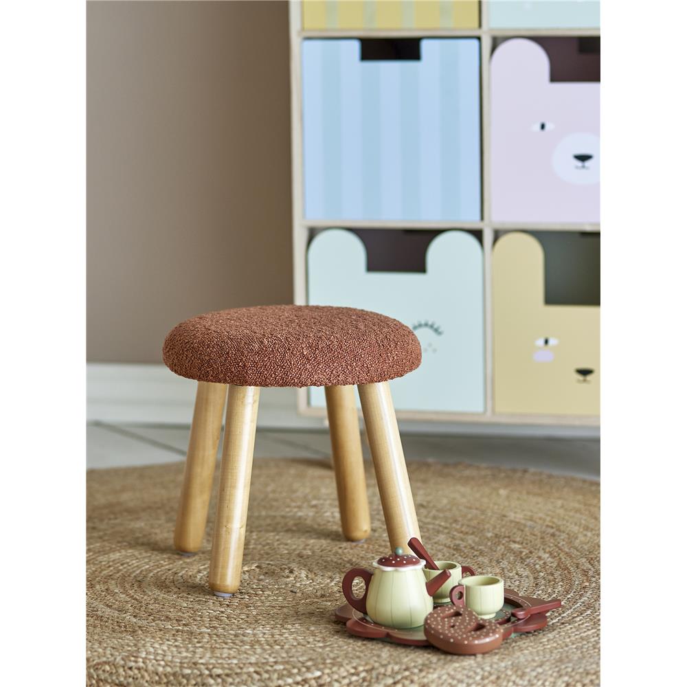 Bloomingville MINI Aksel Hocker Braun 30x29 cm, Kinderzimmer, dänisches Design