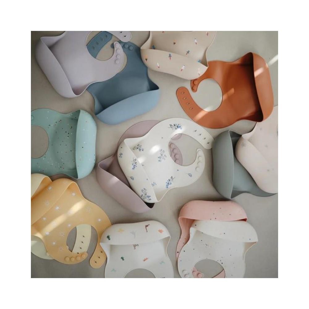 Mushie Silikon-Lätzchen, Tradewinds, mit Auffangschale, BPA-frei