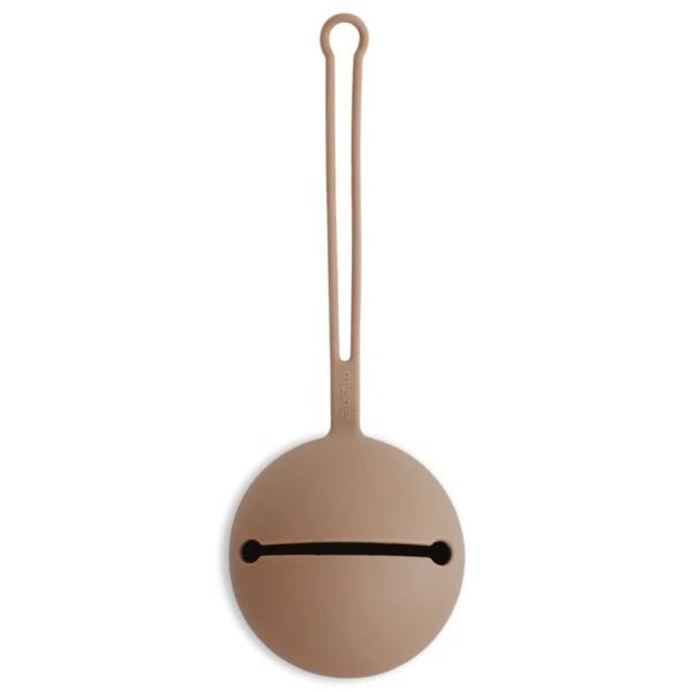 Mushie Schnulleretui, Natural, Schnullerbox aus Silikon, BPA-frei