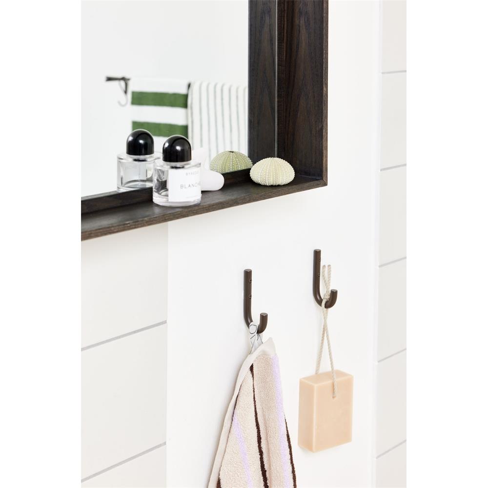 OYOY Pieni Schlichte Haken 2er Set Handtuchhalter in Bronze-Braun aus Edelstahl