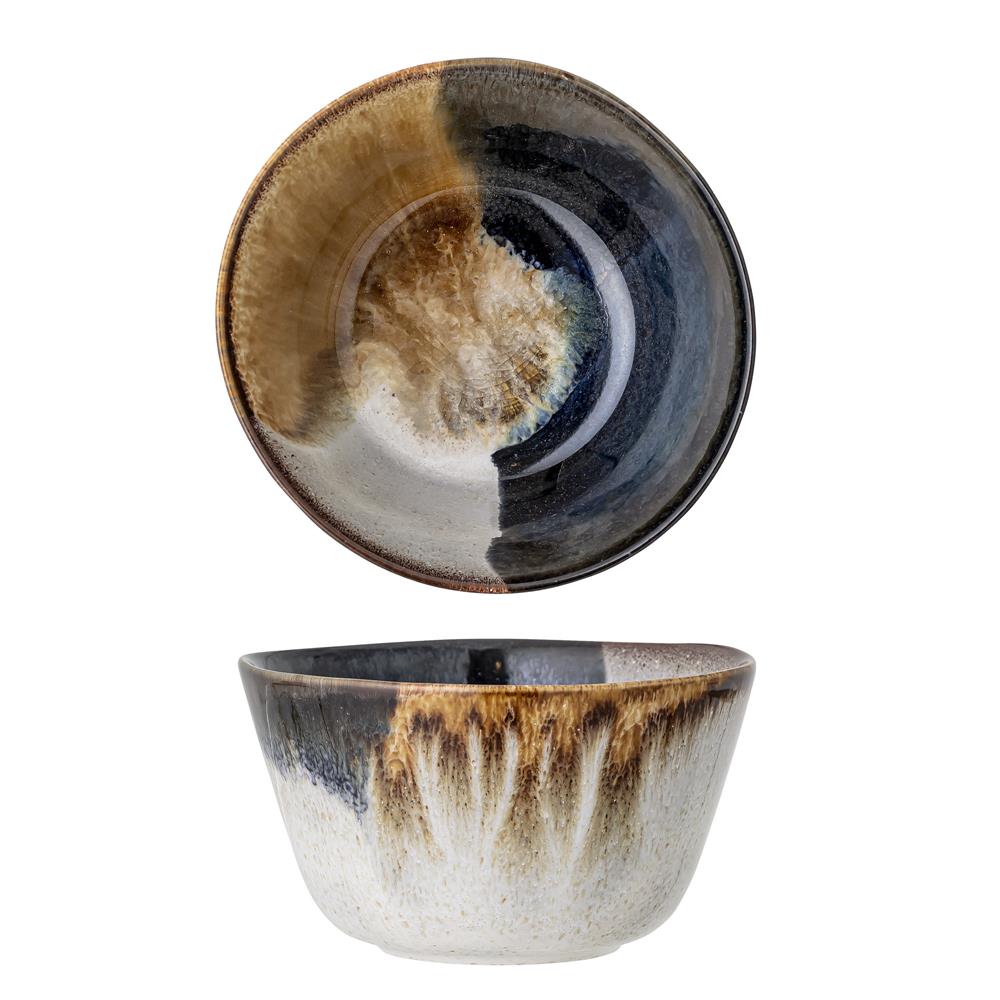 Bloomingville Jules Schüssel, Braun/Blau, 750ml, Steingut, dänisches Design