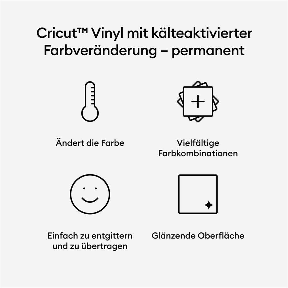 Cricut Farbverändernde Vinyl Folie COLD Blau Farbveränderung gestalten dekorieren Vinylaufkleber
