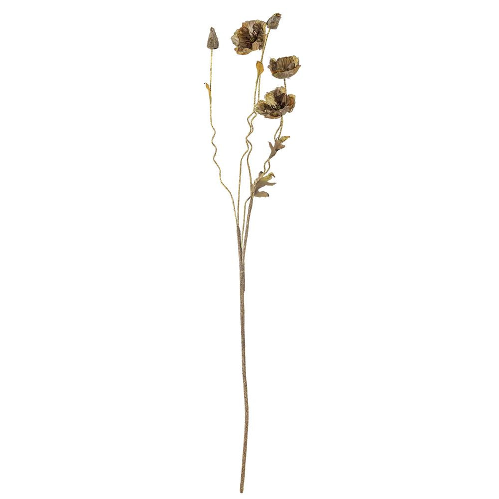 Bloomingville Poppy Kunstblume Braun Mohn 104cm Dekostiel