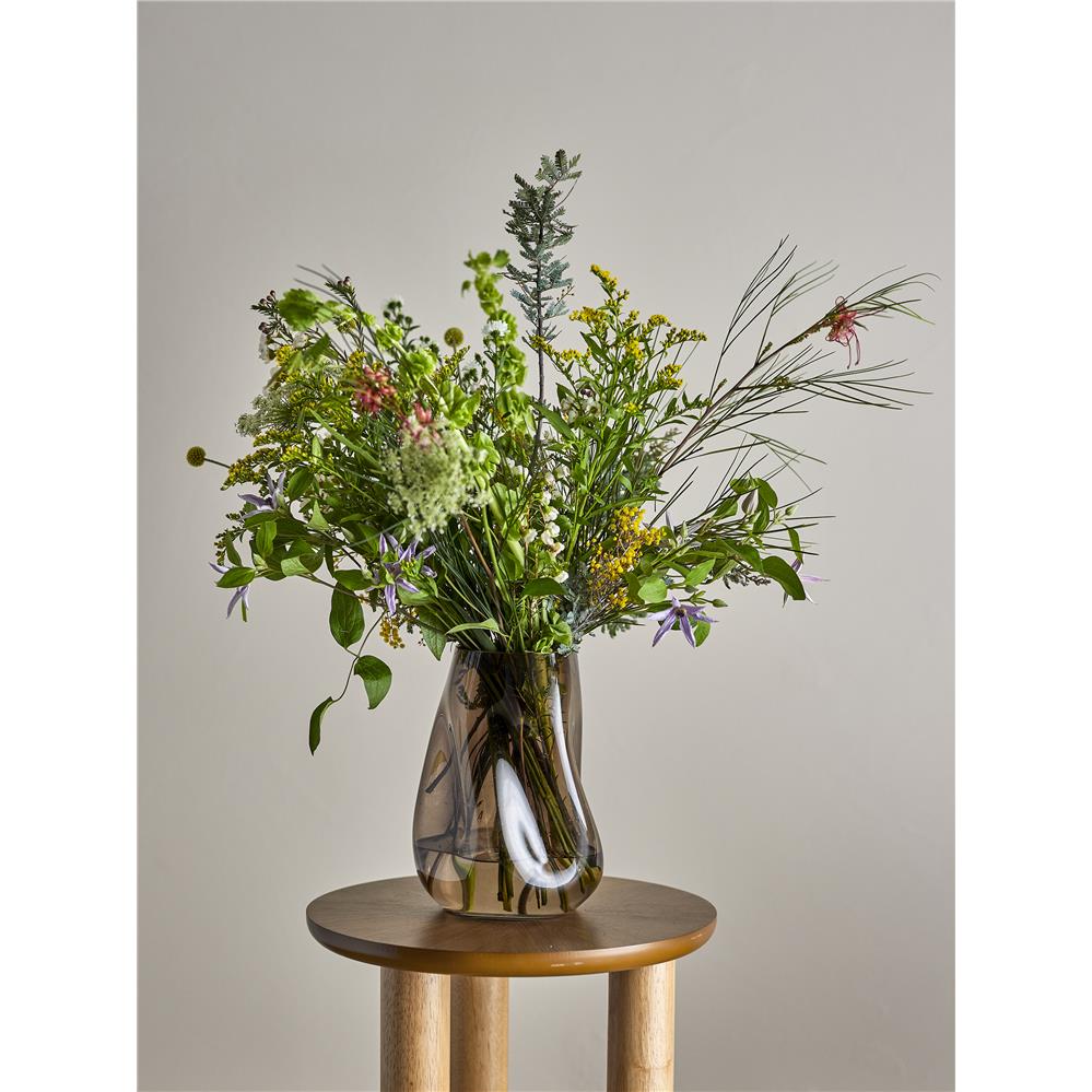 Bloomingville Ingolf Vase 19,5 x 26 x 18 cm Braun Glas Blumenvase Dekovase Glasvase