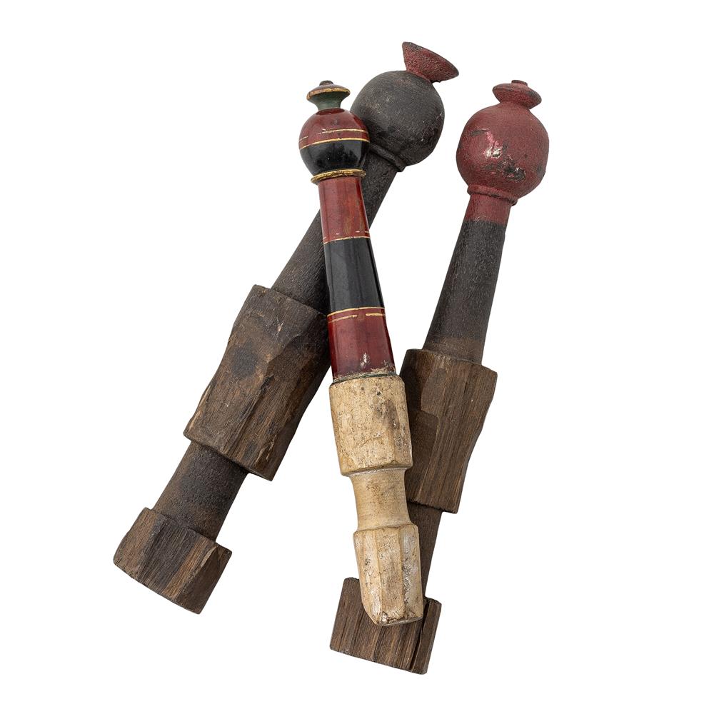 Bloomingville Barac Holz Dekofiguren, Braun, 3er Set aus recyceltem Holz