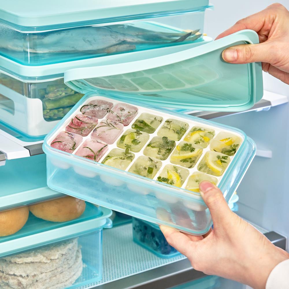 LocknLock Freezer Fit - Vorratsdose 1,65 L mit 18er Eiswürfelportionierer - Frischhaltedose, Gefriergeeignet