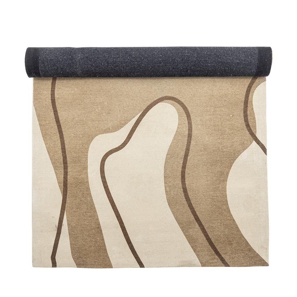 Bloomingville Volano Teppich aus Baumwolle in Natur 150x90 cm – gewebter Teppich fürs Wohnzimmer