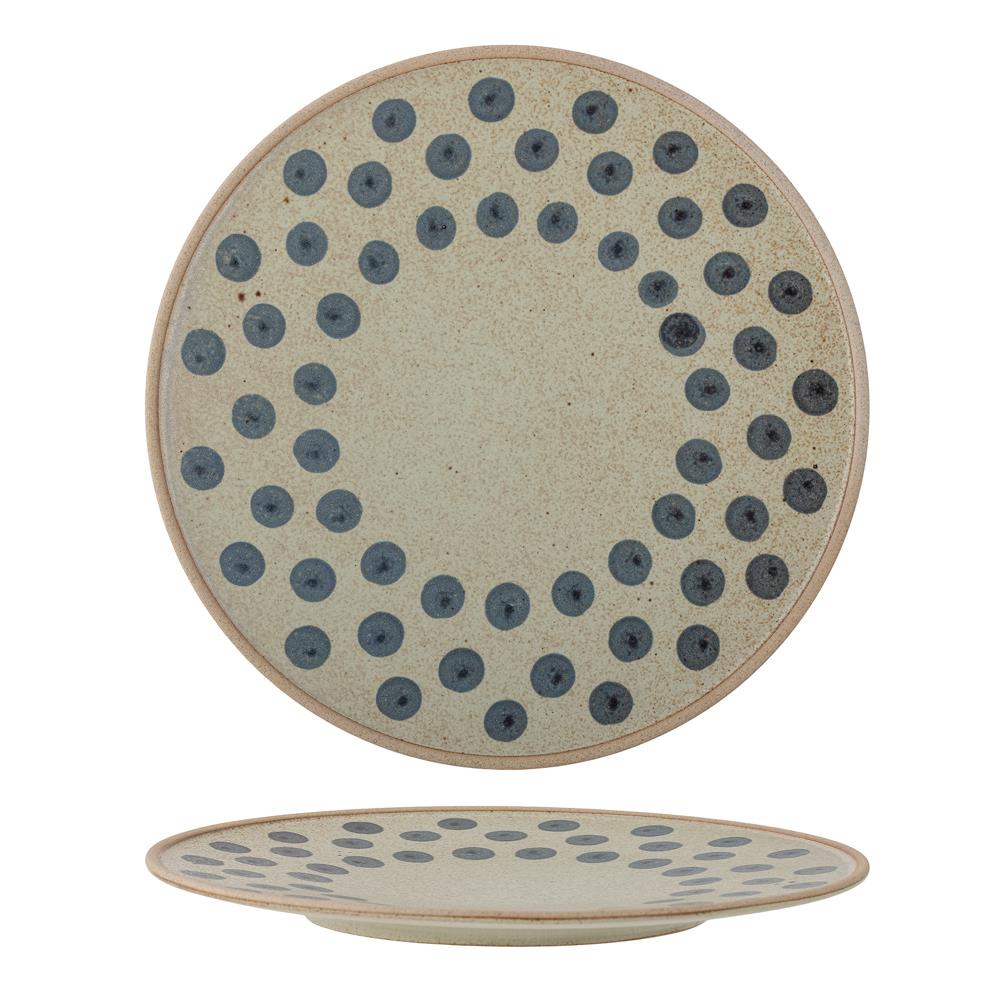 Bloomingville Tinni Teller blau D28,5 cm aus Steingut – Essteller für Küche & Tischdeko