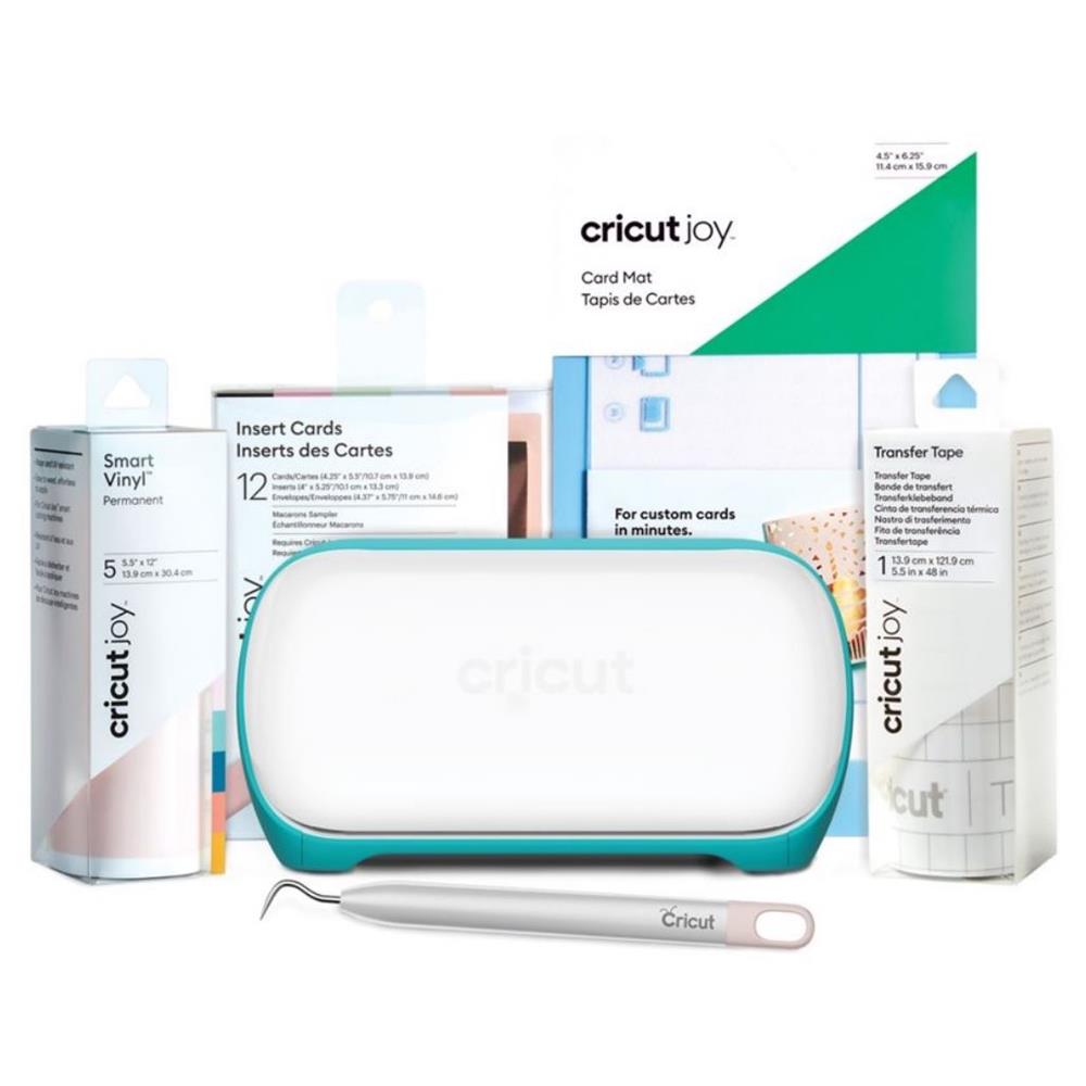 Cricut Joy - Starter Bundle - Schneideplotter mit Klinge, Schneidematte, Einlegekarten, Transferfolie
