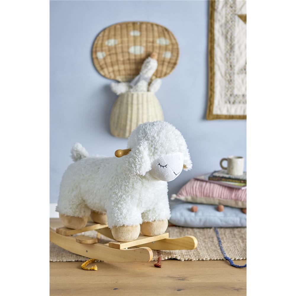Bloomingville MINI Laasrith Schaukeltier Schaf Weiß Kleinkindspielzeug Schaukelspielzeug