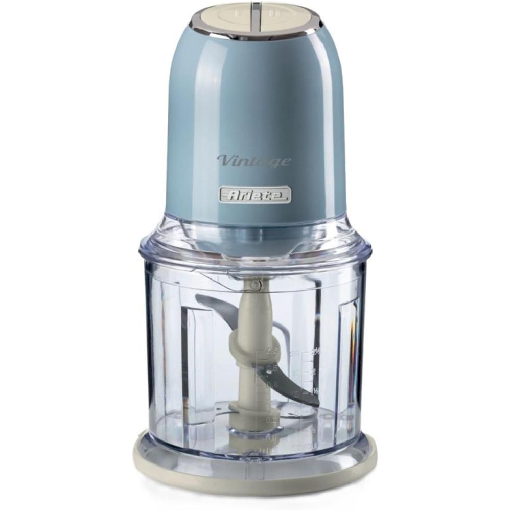 Ariete Vintage Zerkleinerer, Blau, Elektrischer Multizerkleinerer, 600ml, Retro Ice-Crusher