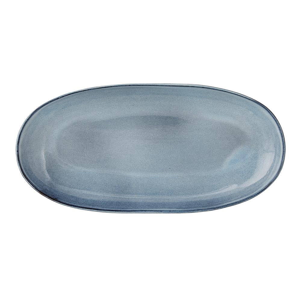 Bloomingville Sandrine Servierplatte, Blau, 34x16cm, Steingut, dänisches Design