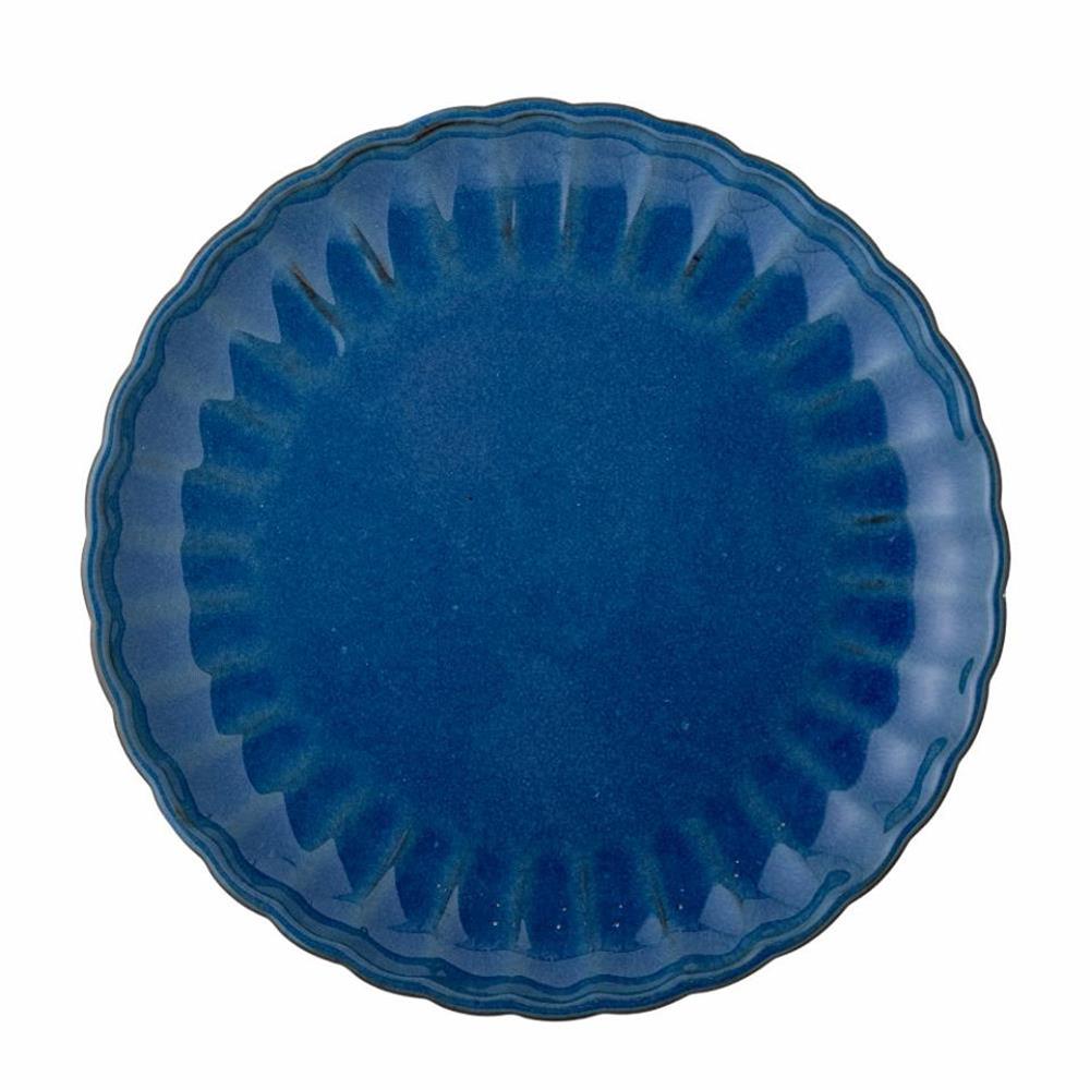 Bloomingville Latina Teller, Dunkelblau, 27 cm, Steingut, Speiseteller, dänisches Design