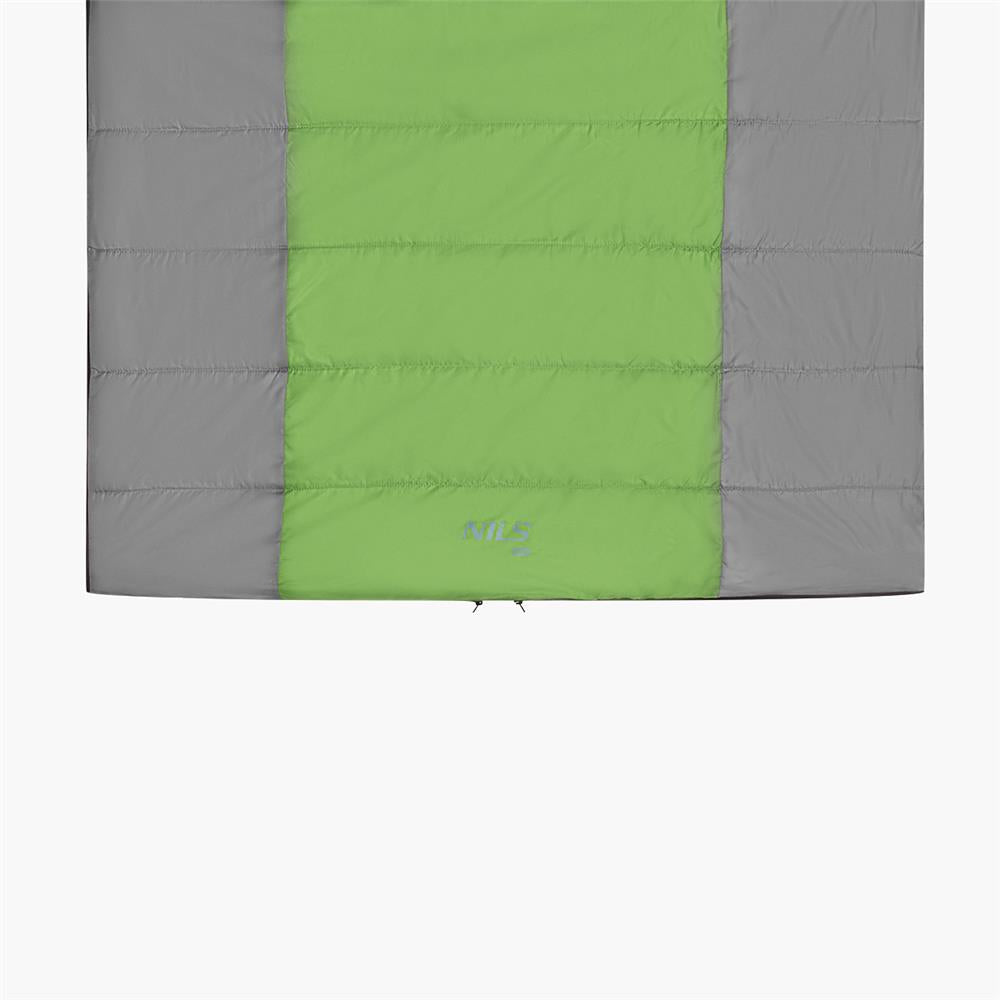 NILS CAMP Doppelschlafsack für 2 Personen Grau-Grün - warmer Schlafsack für Outdoor & Camping