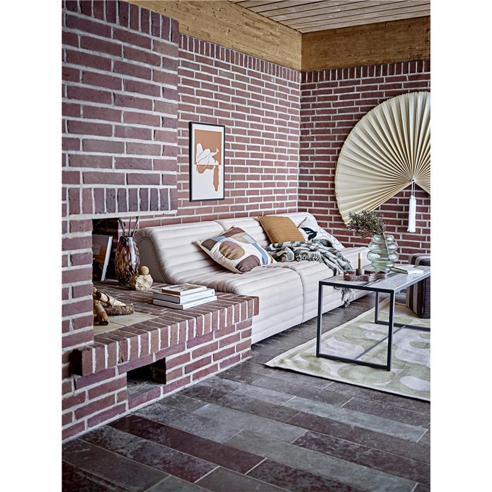 Bloomingville Alk Decke 160x130 cm in Grün aus recycelter Baumwolle, dänisches Design