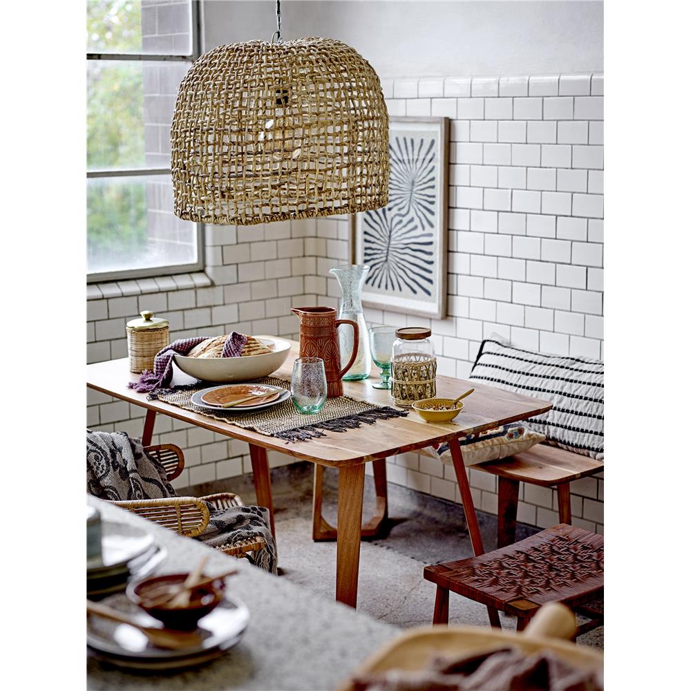 Bloomingville Abas Gefäß mit Deckel Messing Stahl Rattan 11 x 18 13 cm